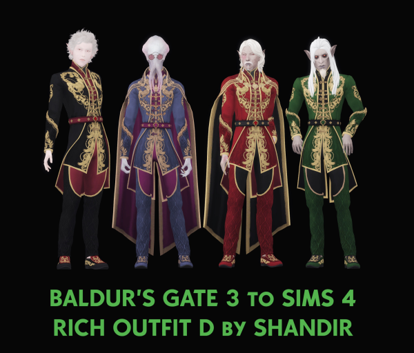Mix Rich Outfit by simsfinds - The Sims 4 Custom Content