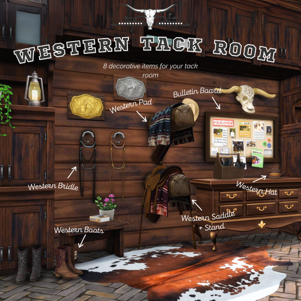 Maxis Match Western Tack Room by simsfinds - The Sims 4 Custom Content