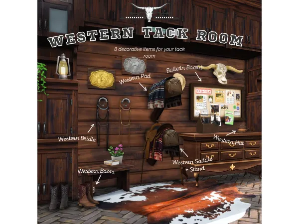 Maxis Match Western Tack Room by BuckarooRanch - The Sims 4 Custom Content