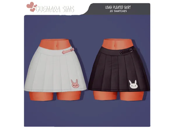 Mix Usagi Pleated Skirt (Public now) by guemarasims - The Sims 4 Custom Content