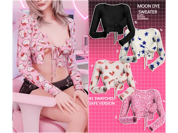 Alpha Moon dye sweater by Unknown66irl - The Sims 4 Custom Content