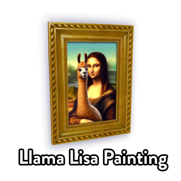 Maxis Match llama lisa painting by simsfinds - The Sims 4 Custom Content
