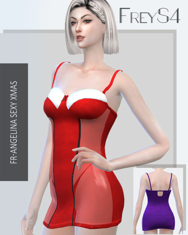 Alpha FR_Angelina sexy xmas by freys4 - The Sims 4 Custom Content