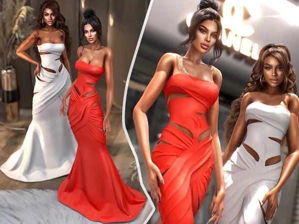 Alpha Rebecca Cut Out Dress from Cannes Film Festival 2023 - The Sims 4 Custom Content