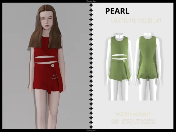 Alpha Pearl Outfit Child - The Sims 4 Custom Content