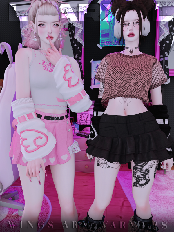 Alpha Wings Arm Warmers by simsfinds - The Sims 4 Custom Content