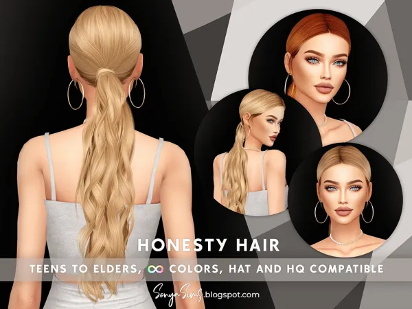 Alpha HONESTY HAIR NOW PUBLIC by sonyasims - The Sims 4 Custom Content