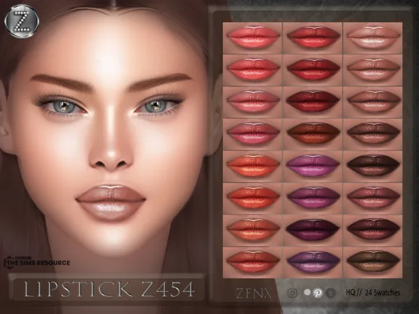 Alpha ZENX LIPSTICK Z454 - The Sims 4 Custom Content