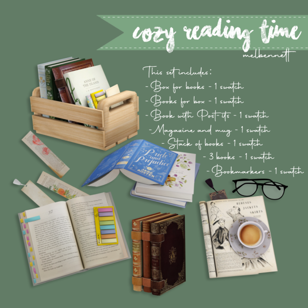 Mix Cozy Reading Time Collection by melbennett - The Sims 4 Custom Content