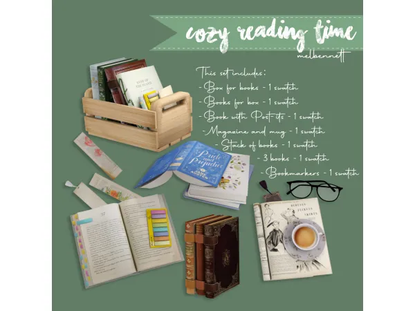 Mix Cozy Reading Time Collection - The Sims 4 Custom Content