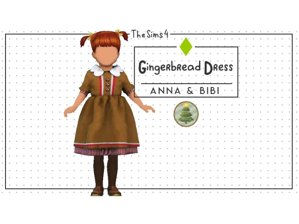 Alpha Gingerbread Dress [AnnaBibi] by anna_bibi - The Sims 4 Custom Content