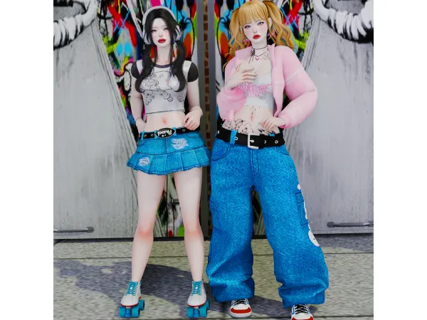 Alpha ZEPETO X HYUNDAI SETS by Learxfl - The Sims 4 Custom Content