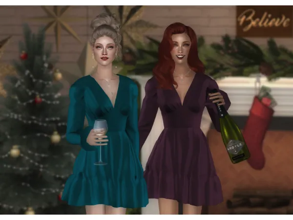 4t2 CinnamonSims Laya Dress (Top Only) - The Sims 2 Custom Content