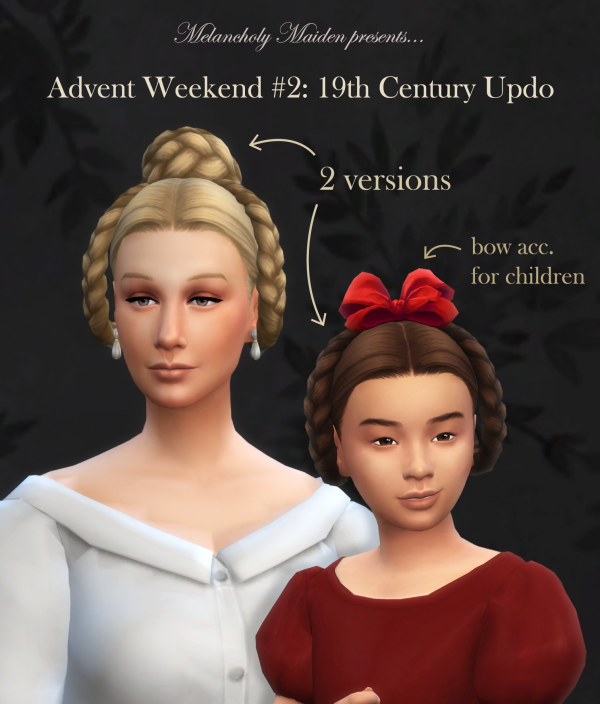 Maxis Match Advent Weekend 2 19th c Updo by simsfinds - The Sims 4 Custom Content