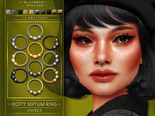 Alpha Dotty Nose Rings Unisex by BlahberryPancake - The Sims 4 Custom Content