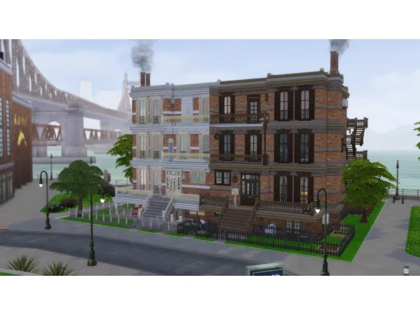 Maxis Match Converted Brownstone Apartments No (Updated For Rent 2023) by stevo445 - The Sims 4 Custom Content