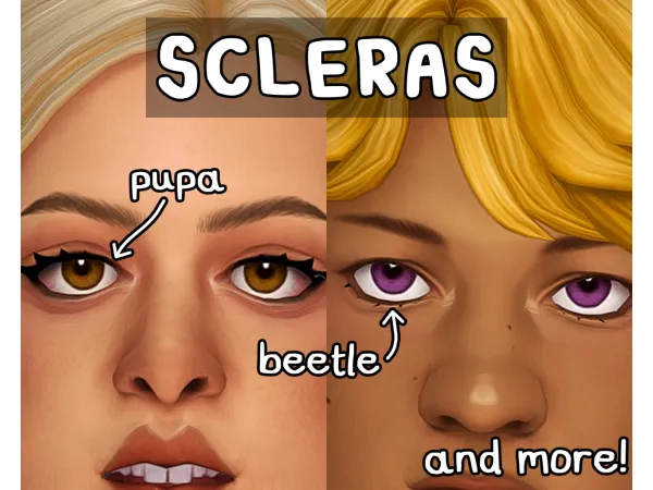 Maxis Match SQUEAS SCLERAS skin detail overlay - The Sims 4 Custom Content