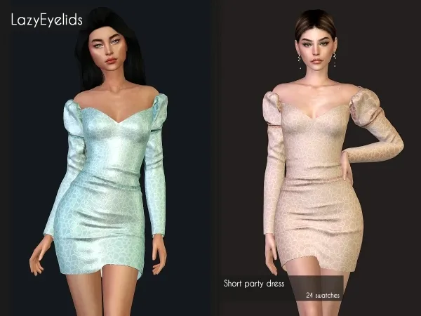 Alpha Short party dress - The Sims 4 Custom Content