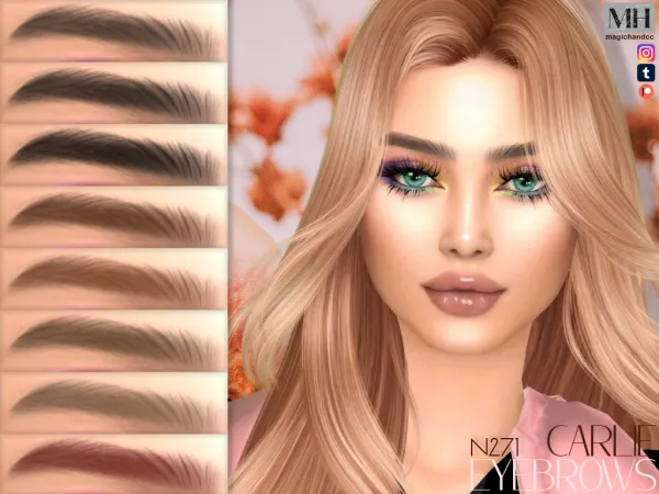Alpha Carlie Eyebrows N271 - The Sims 4 Custom Content