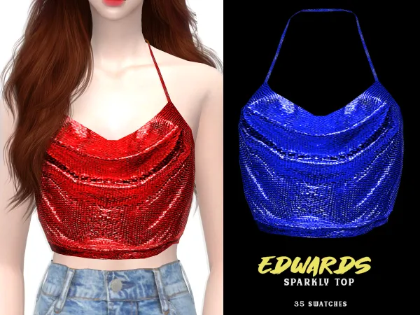 Alpha Edwards Sparkly Top - The Sims 4 Custom Content