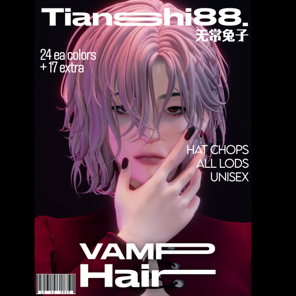 Maxis Match VAMP HAIR by simsfinds - The Sims 4 Custom Content