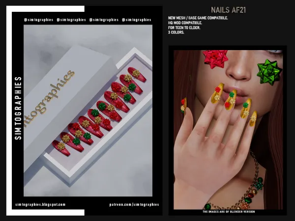 Alpha Nails AF21 - The Sims 4 Custom Content