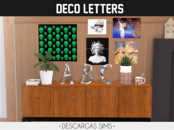 Alpha Deco Letters by descargassims - The Sims 4 Custom Content