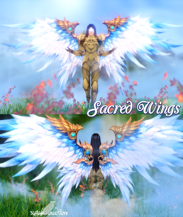 Alpha Sacred wings by simsfinds - The Sims 4 Custom Content