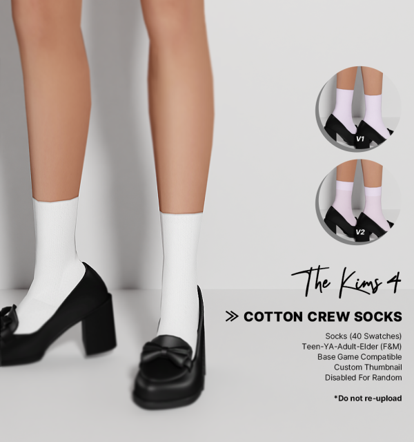 Mix Cotton Crew Socks by simsfinds - The Sims 4 Custom Content