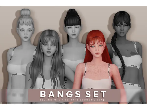 Maxis Match BANGS SET Hellmouth by simsfinds - The Sims 4 Custom Content