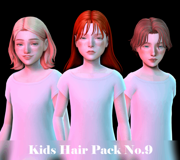 Maxis Match Kids Hair Pack No9 by simsfinds - The Sims 4 Custom Content