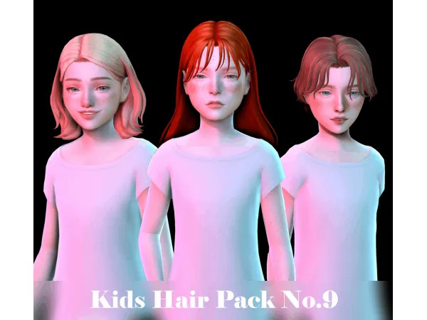 Maxis Match Kids Hair Pack No9 by sunivaa - The Sims 4 Custom Content