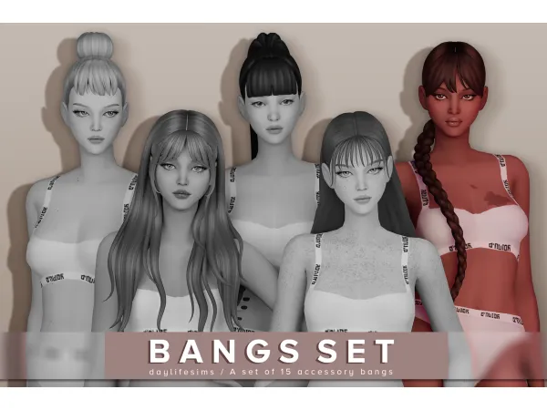 Maxis Match BANGS SET Spy by simsfinds - The Sims 4 Custom Content