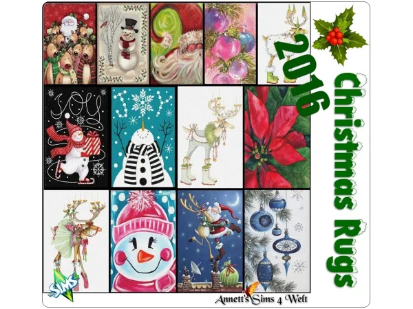 Mix Christmas Rugs 2016 by AnnettsSims4Welt - The Sims 4 Custom Content