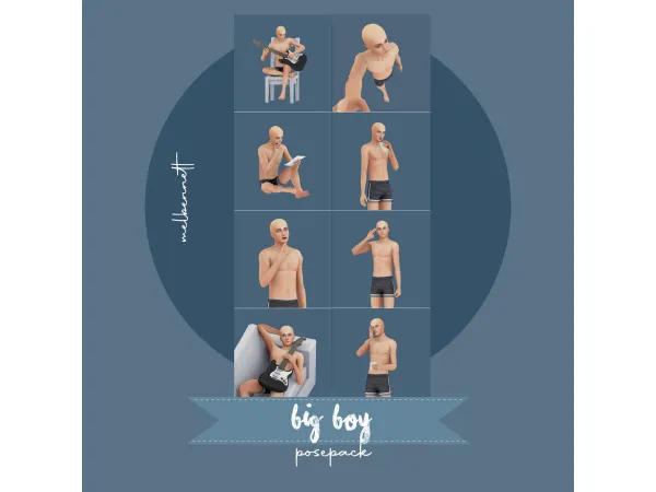 Mix Big Boy Posepack - The Sims 4 Custom Content