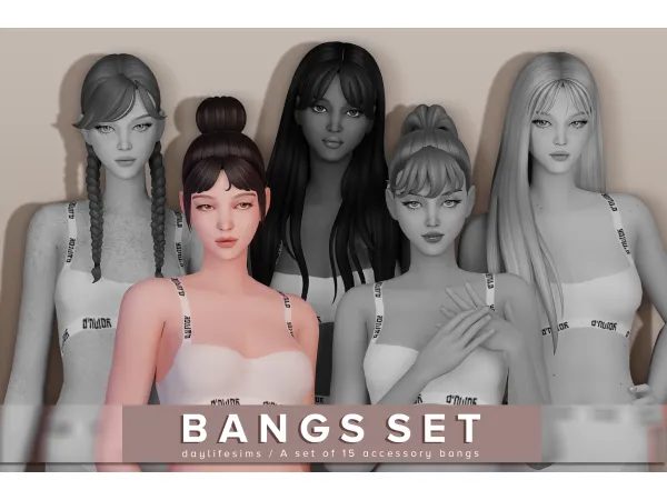 Maxis Match BANGS SET Fairy by simsfinds - The Sims 4 Custom Content