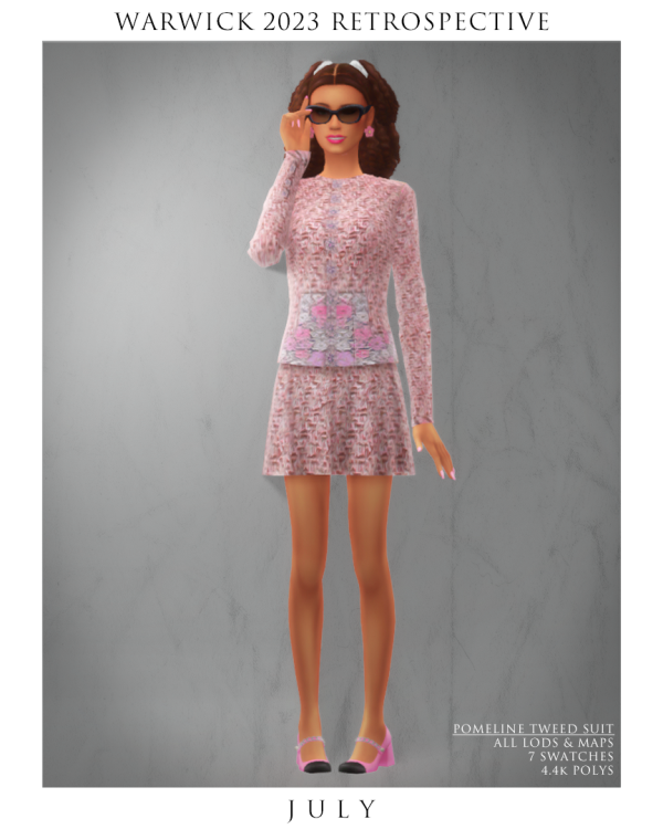 Maxis Match JULY Pomeline Tweed Suit by simsfinds - The Sims 4 Custom Content