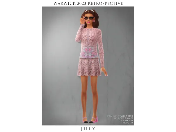 Maxis Match JULY Pomeline Tweed Suit by warwicks - The Sims 4 Custom Content