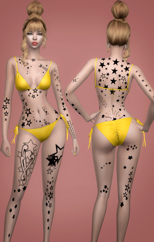 Mix Tattoos body full Jennisims by simsfinds - The Sims 4 Custom Content