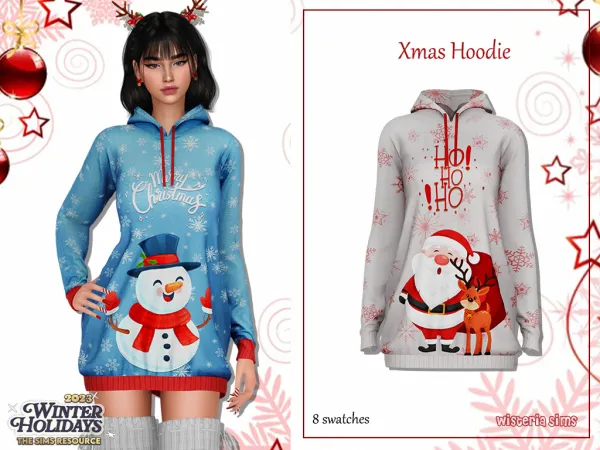 Alpha Xmas Hoodie - The Sims 4 Custom Content