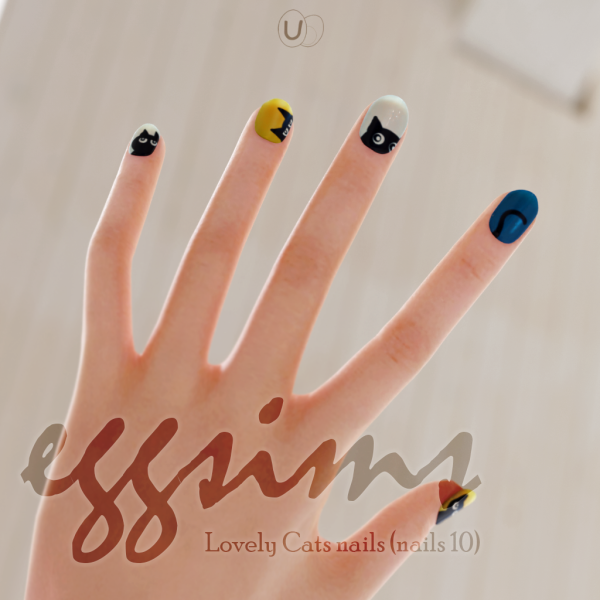 Mix [ ] Lovely Cats nails by simsfinds - The Sims 4 Custom Content
