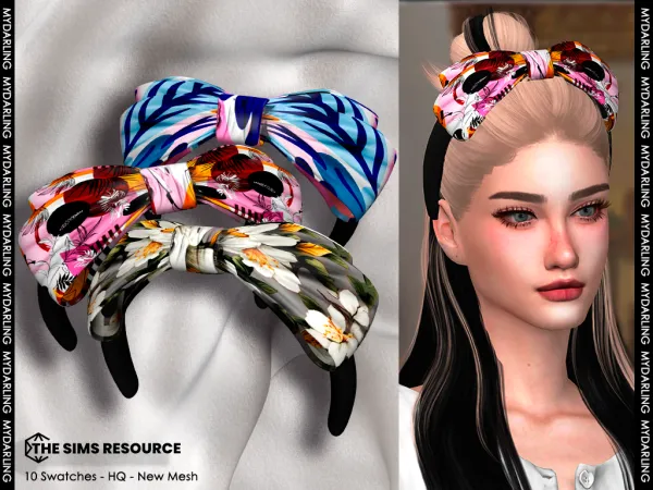 Alpha large bow headband NA396 - The Sims 4 Custom Content