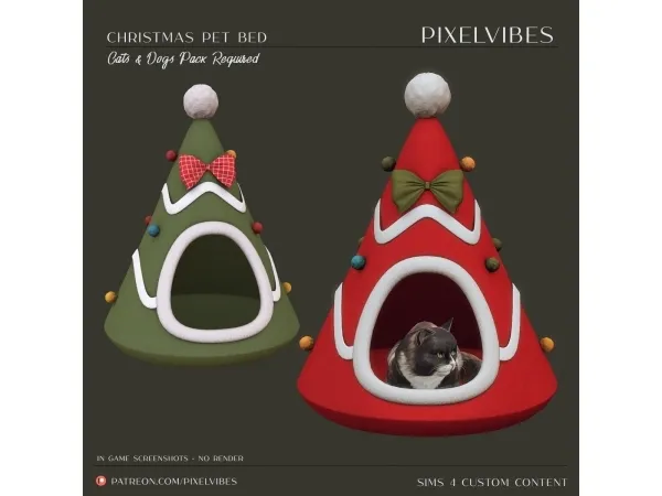 Alpha Christmas Pet Bed - The Sims 4 Custom Content