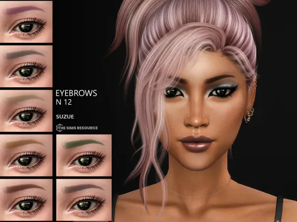 Alpha Eyebrows N12 by simsfinds - The Sims 4 Custom Content
