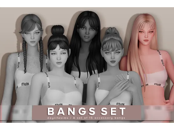 Maxis Match BANGS SET She was bad by simsfinds - The Sims 4 Custom Content