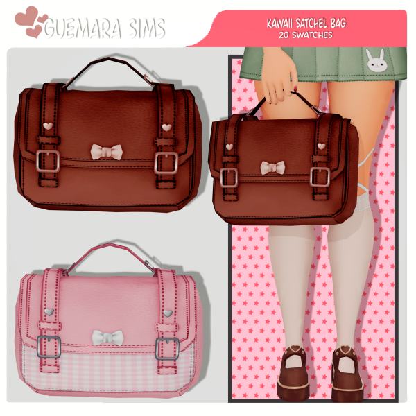 Alpha Kawaii Satchel Bag (Public now) by simsfinds - The Sims 4 Custom Content