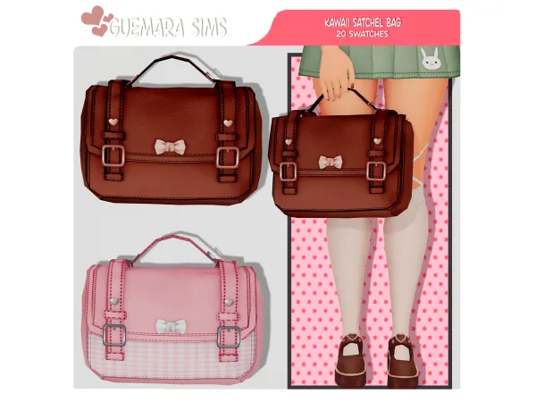 Alpha Kawaii Satchel Bag (Public now) by guemarasims - The Sims 4 Custom Content