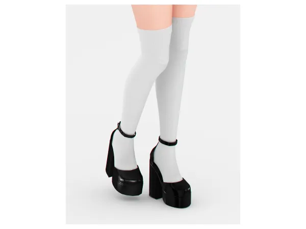 Alpha Maeve Buckled Heels by backtrackcc - The Sims 4 Custom Content