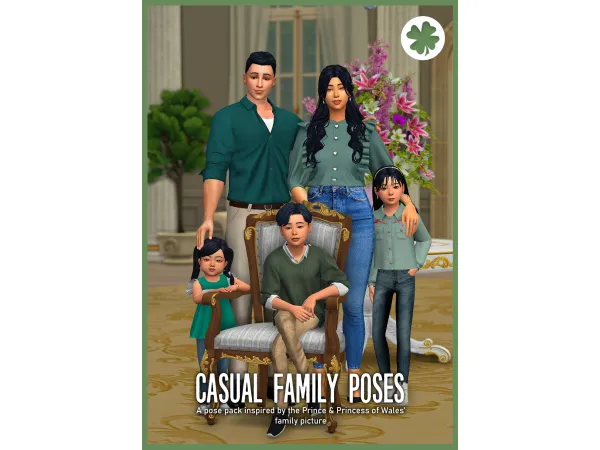 Mix Casual Family Poses by luckycc - The Sims 4 Custom Content