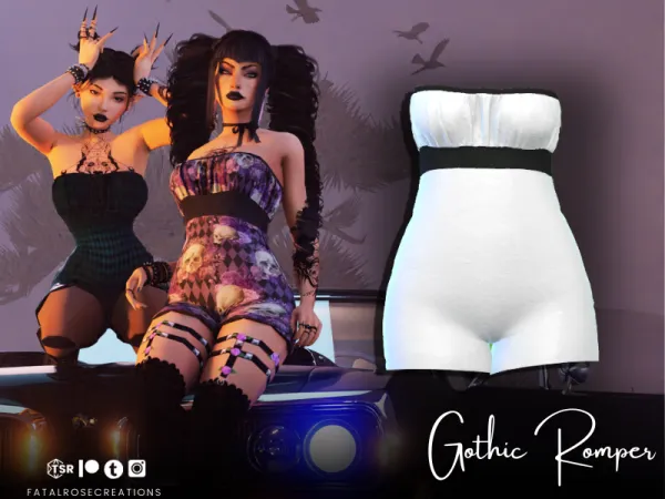Alpha Gothic Romper - The Sims 4 Custom Content
